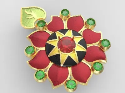 Sunflower pendant 3D print model