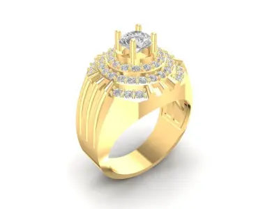 Ruby Gemstone Men Ring 3D Model 586 3D print model