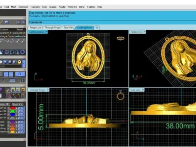 Mary  pendant  with gems 3d  3D model