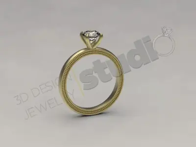 Luxury Solitaire diamond ring 3d model 3D print model