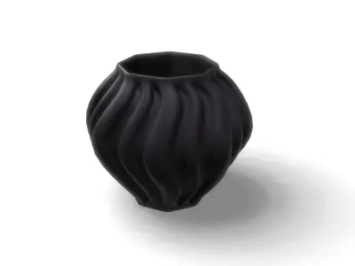 Black Modern Decor Vase 2 3D model