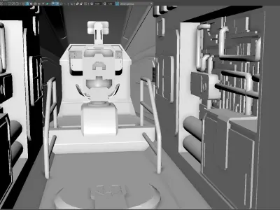 Phantom Starship Low Poly Sci-Fi Spaceship Low-poly 3D model