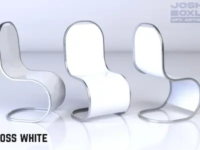 Modern S-Chair - 8 Texture Variations Low-poly 3D model