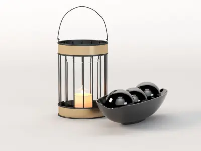 Tealight Jar Candle Holder Sleeve Lantern With  Table Top 3D model