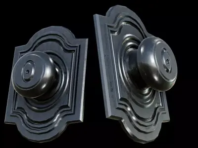 Grey Doorknob Handle Low-poly 3D model