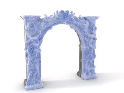 Baroque Stone Archway model pack Low-poly 3D model