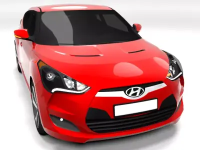 HYUNDAI VELOSTER LOWPOLY Low-poly 3D model