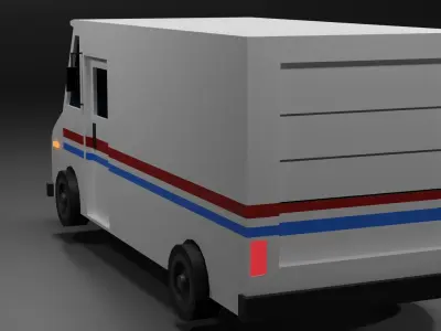 mail truck Low-poly 3D model