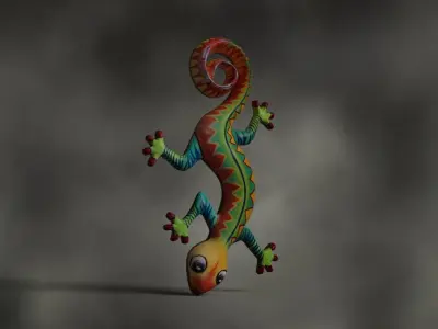 Geko nature Low-poly 3D model