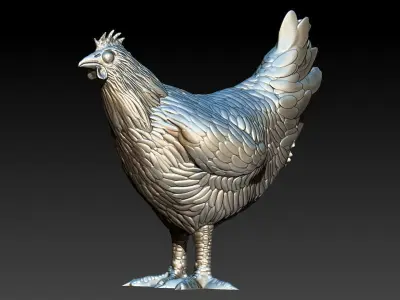 Hen Chicken Pendant 3D print model