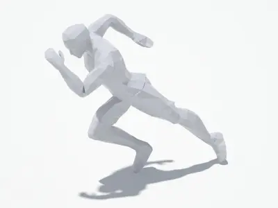 Runner Low Poly Sport Pose Low-poly 3D model