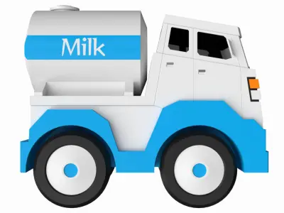 Toy Milk Tanker 3D model