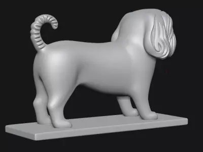 Dog sculpture 3D print model 4