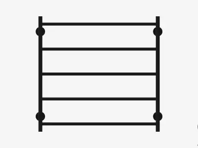 Towel Rail - Ladder - Luxury - Round - 750 - Round Plate Low-poly 3D model