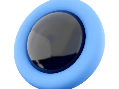 3d Modern black round-shaped engine starts button icon 3D model