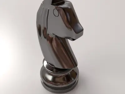 Knight chess piece with horse head 3D model