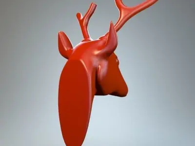 Deer head 3D model 9