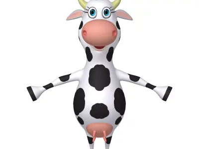 Cow Cartoon 02 3D model