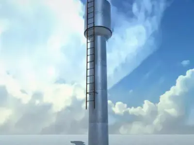 Water Tower Low-poly 3D model shop