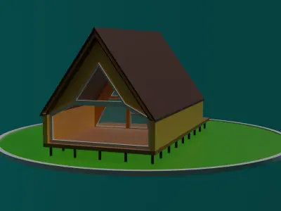 Low-Poly Forest house Low-poly 3D model