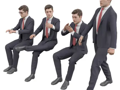 Man in Formal Wear - Posed Business Character 3D model