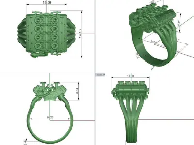 Maserati engine 3D print model