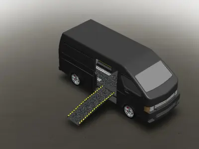 Workshop Van - Toyota hiace  3D model
