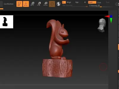 SQUIRREL WOOD ABSTRACT SCULPTURE BUST 3D print model