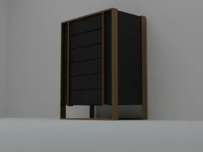 Bronzegold Black Luxorius Dresser Cabinet  Low-poly 3D model