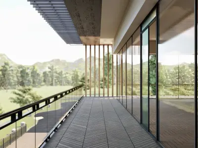 Villa house Low-poly 3D model