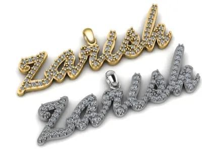 Zarish Name diamond Pendant 3d Printable Model 3D print model