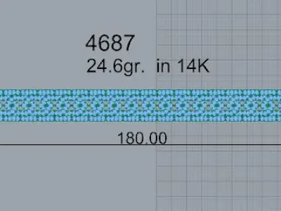 Diamond Bracelet 4687 3D print model