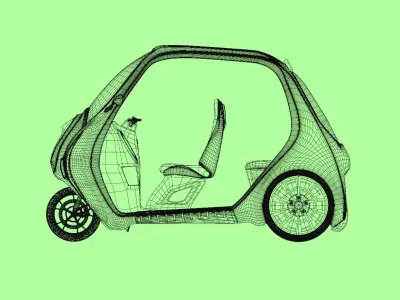 EV-Tricycle - KEKE Low-poly 3D model