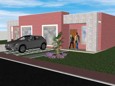 VIVIENDA MINIMA LADRILLO VISTO 3D model