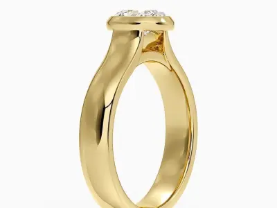  Bezel Engagement Ring 02 3D print model