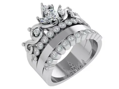 Bezel Setting Ornamental Ring 4447 3D print model