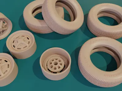 car wheel print ready 3D print model