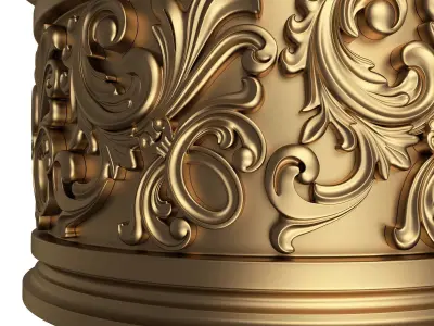 Carved Capital 1305 Low-poly 3D model