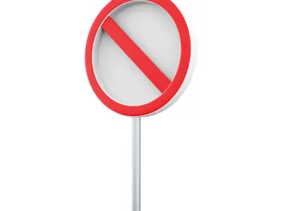 3d  No waiting sign icon 3D model