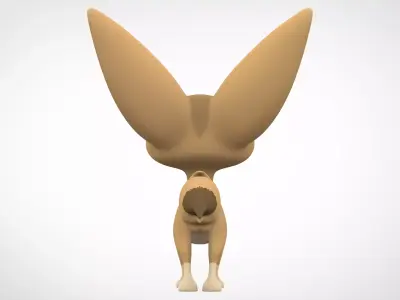 Fennec Fox Low-poly 3D model