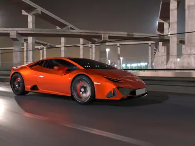 Futuristic Luxury Sports Car 3D Model Blender and FBX Format 3D model