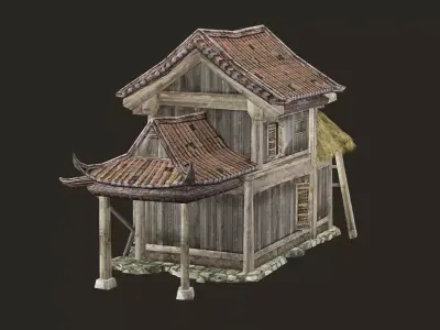 Thatch Hut House 12 For Games and Films 3D Model Low-poly 3D model