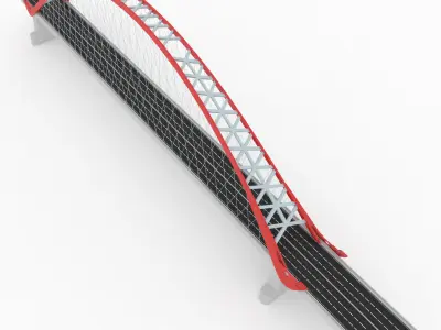 Bridge Bugrinsky Stylized low poly  Low-poly 3D model