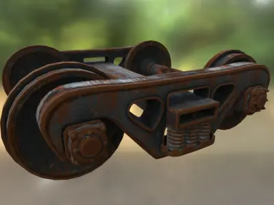 Biaxial carriage trolley Low-poly 3D model