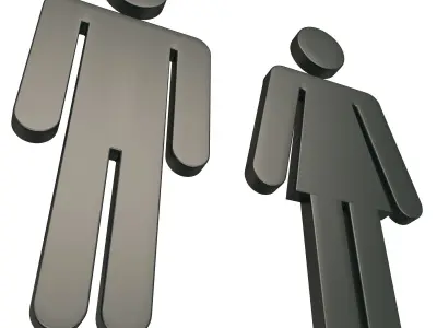 Male and Female Symbol Low-poly 3D model