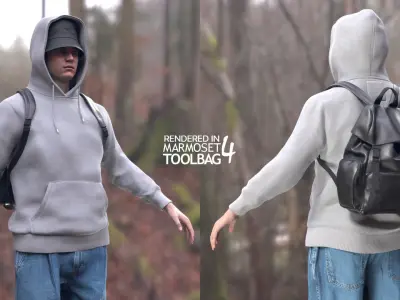 Man - Autumn 2 - Modular - Rigged Low-poly 3D model