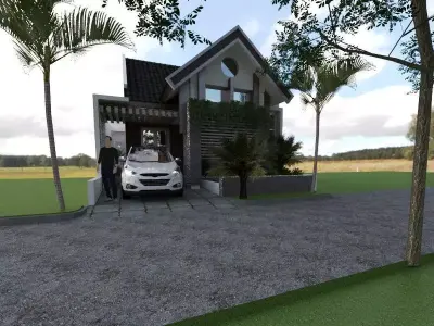 simple house on village of aceh 3D print model