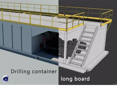 Drilling longboard cabin Low-poly 3D model