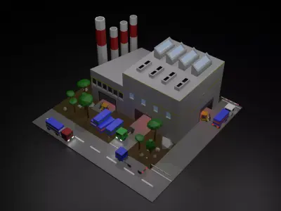 A Small Factory Free low-poly 3D model