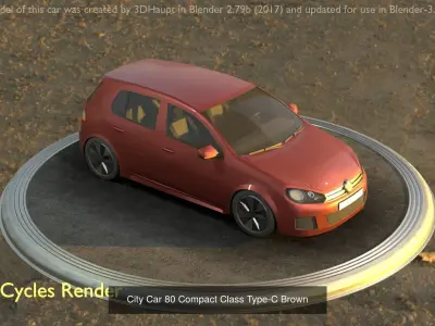 City Cars All Types A B C D E Brown 3D Model Collection